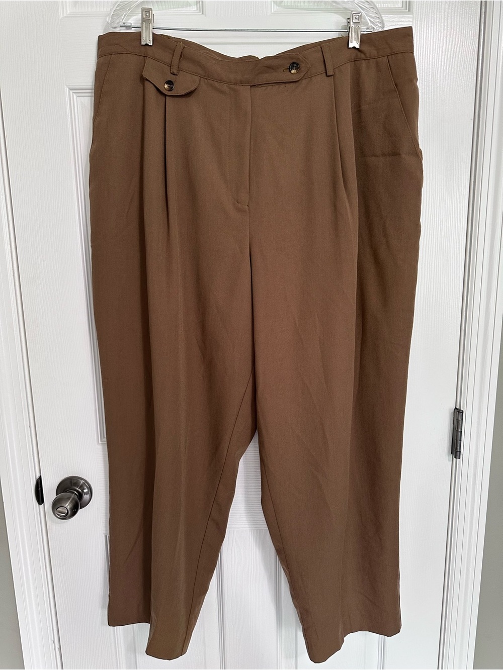 Russ Brown Pleated High-Waist Wide-Leg Trousers
